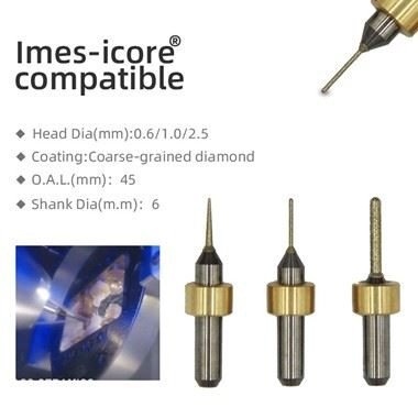 0.6 1.0 2.5mm Imes Icore Glass Ceramic Milling Burs